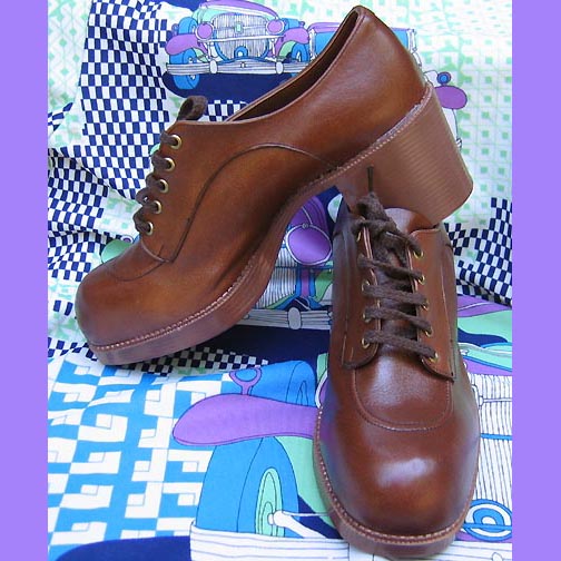 70s leather platform shoes