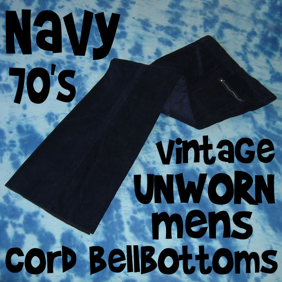 SOFT genuine 1970s BLUE CORDUROY bellbottoms 30 LONG | DressThatMan