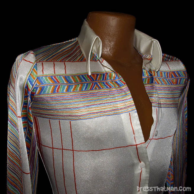 Zelfgenoegzaamheid Fluisteren Ontwapening Womens Vintage 1970's WHITE NIK-NIK disco shirt 5/6 | DressThatMan