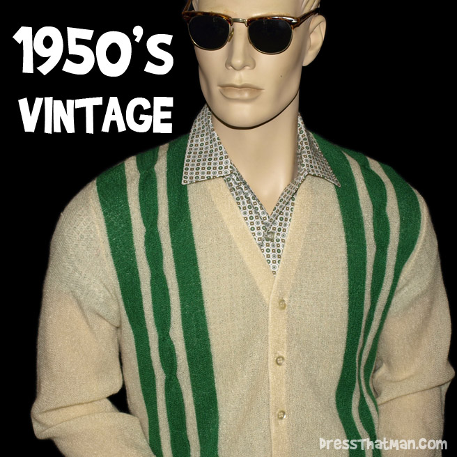50’s mens vintage RETRO cardigan S | DressThatMan