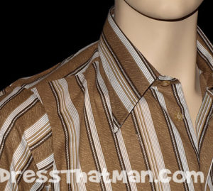 70s RETRO Big Collar fitted shirt mens M | DressThatMan