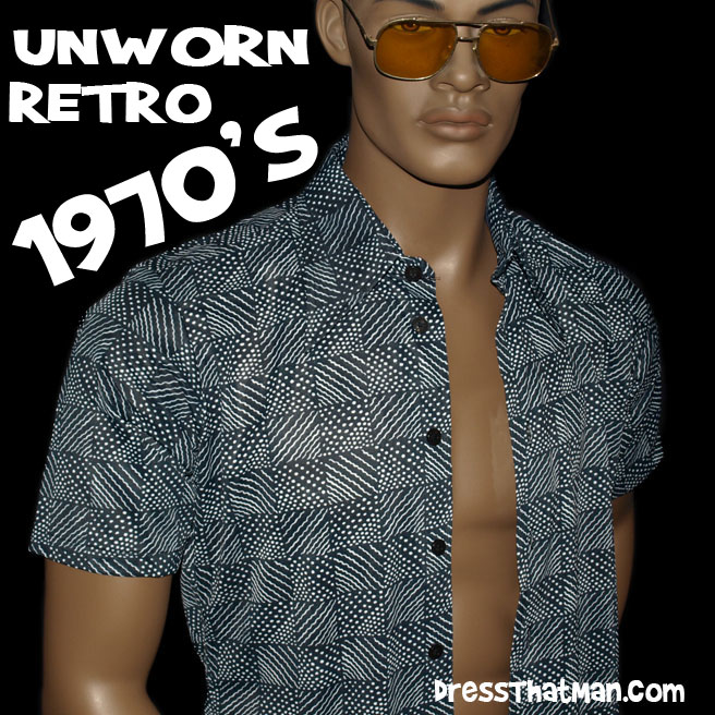 1970’s Retro vintage UNWORN mens shirt S – M SNUG | DressThatMan