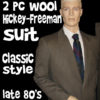 Hickey Freeman Mens Quality 80's Wool Suit 44 37W