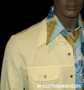 mens yellow polyester leisure suit