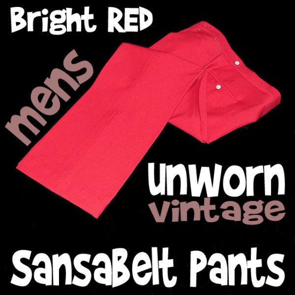 red 80s pants for men