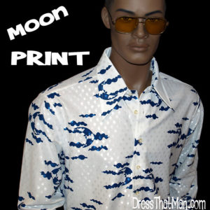70s moon print disco shirt