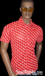 mens red disco shirt