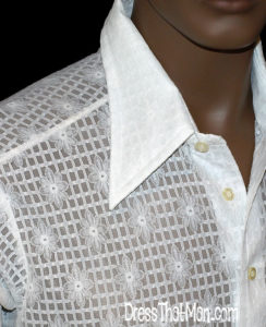 white butterfly collar shirt