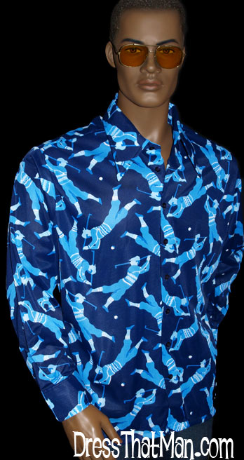 bright blue XXL disco shirt