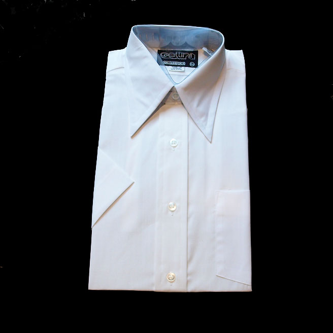 60s RETRO Big Collar fitted shirt mens M | DressThatMan