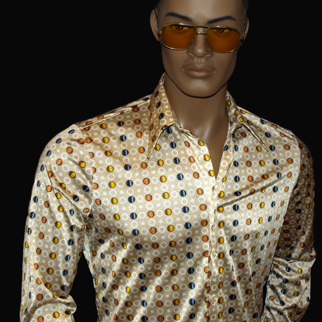 70s FAB mens UNWORN vintage disco shirt M | DressThatMan