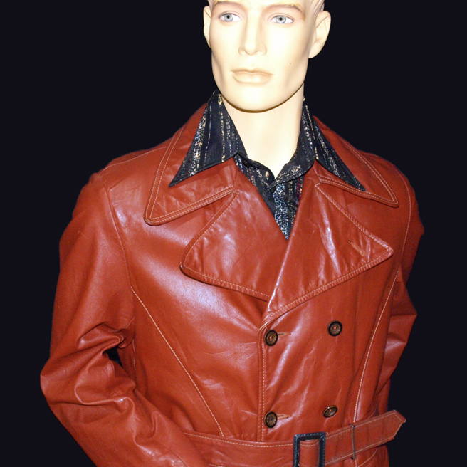 Vintage leather peacoat 42